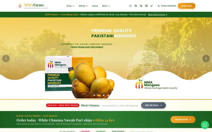 MMA Farms website