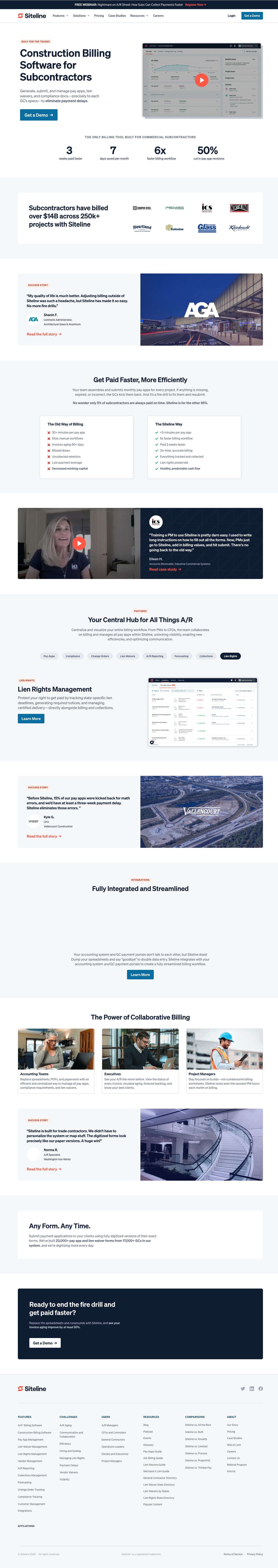 Siteline scrolling homepage preview