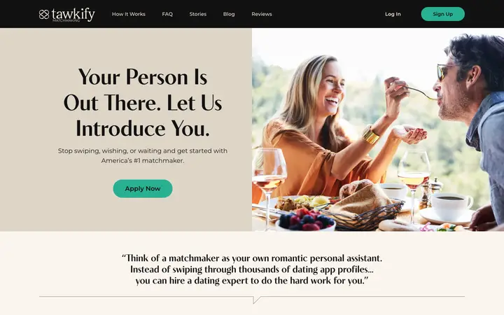 Tawkify website screenshot